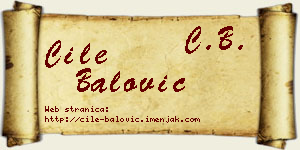 Ćile Balović vizit kartica